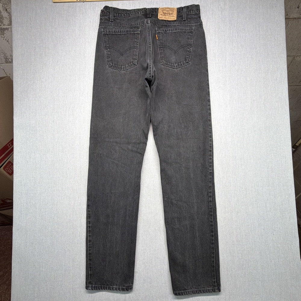 Vintage Levis 505 Orange Tab Black Jeans Men's 36x36 (Fits 34x35) Made In USA